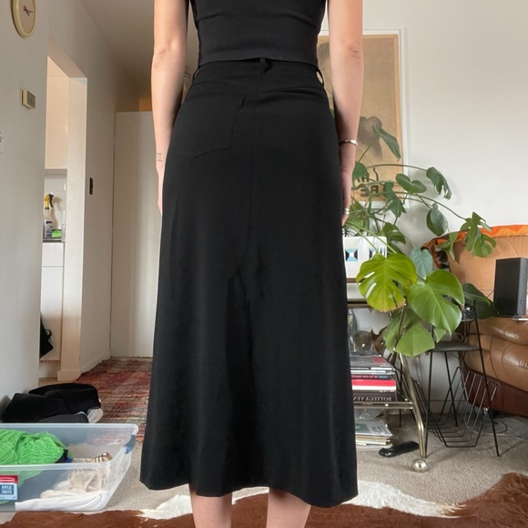 NWT NANUSHKA LONG BUTTON FRONT BLACK MIDI MAXI SKIRT XS - Picture 5 of 9
